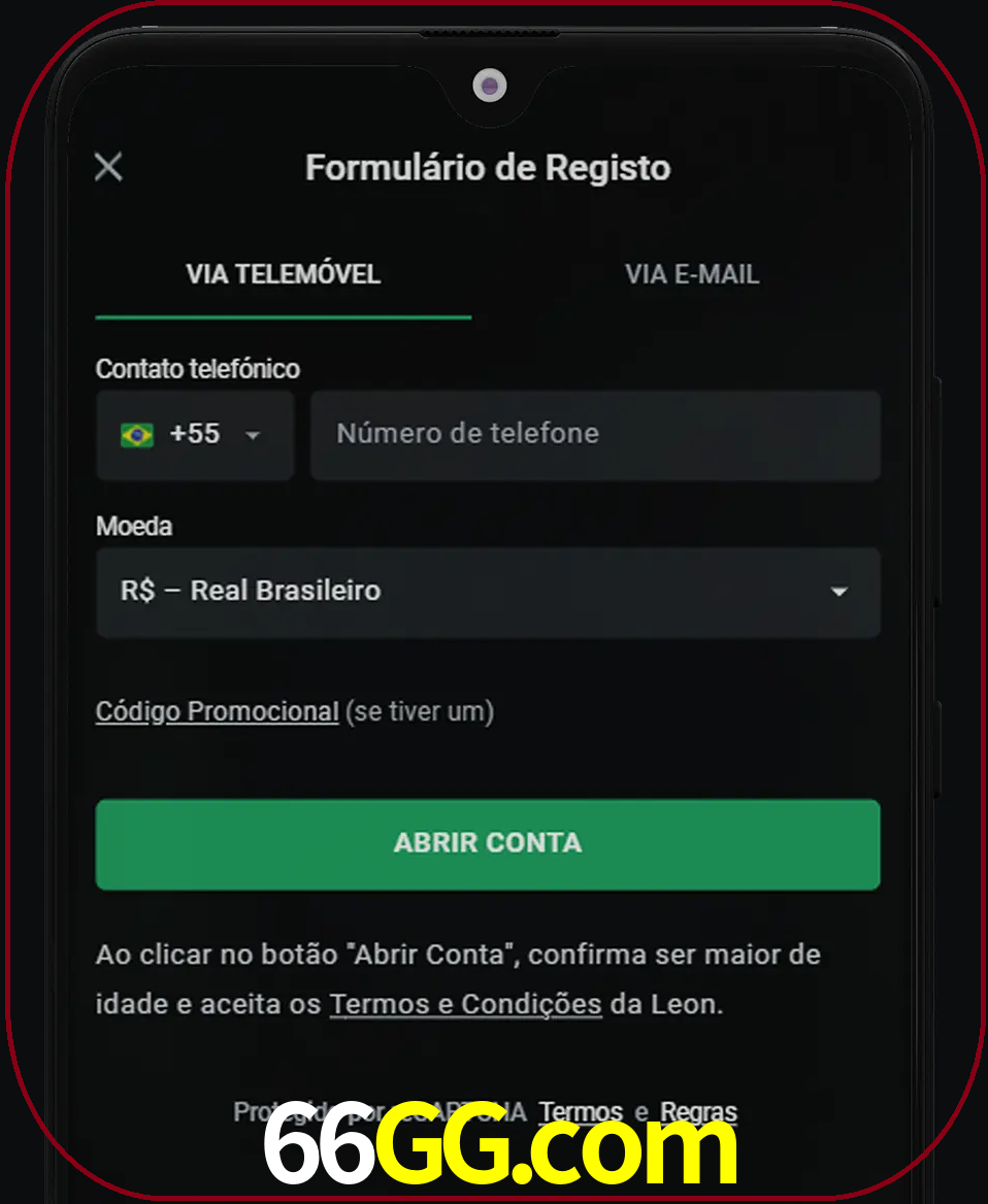 Abra o aplicativo e inicie o processo de registro.